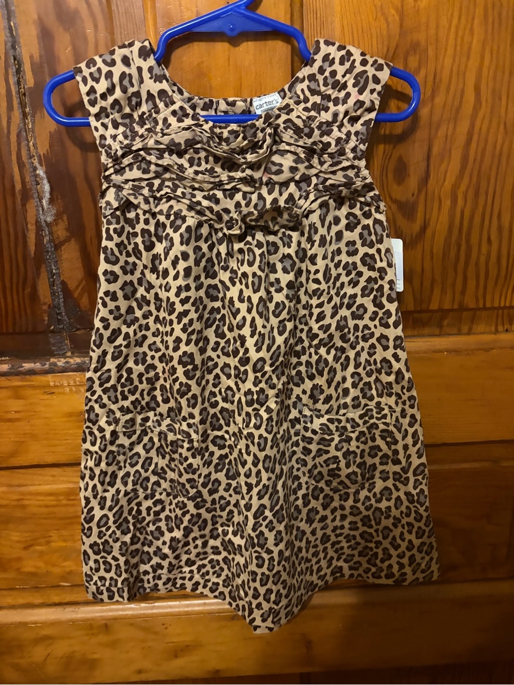 Carter's Girls Leopard Print Dress in Tan and Black